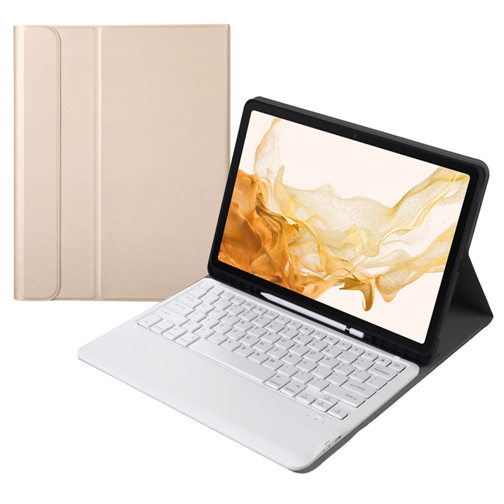A800B For Samsung Galaxy Tab S8+ X800 Wireless Bluetooth-compatible Keyboard with Pen Slot Design Detachable Leather Tablet Case Shell