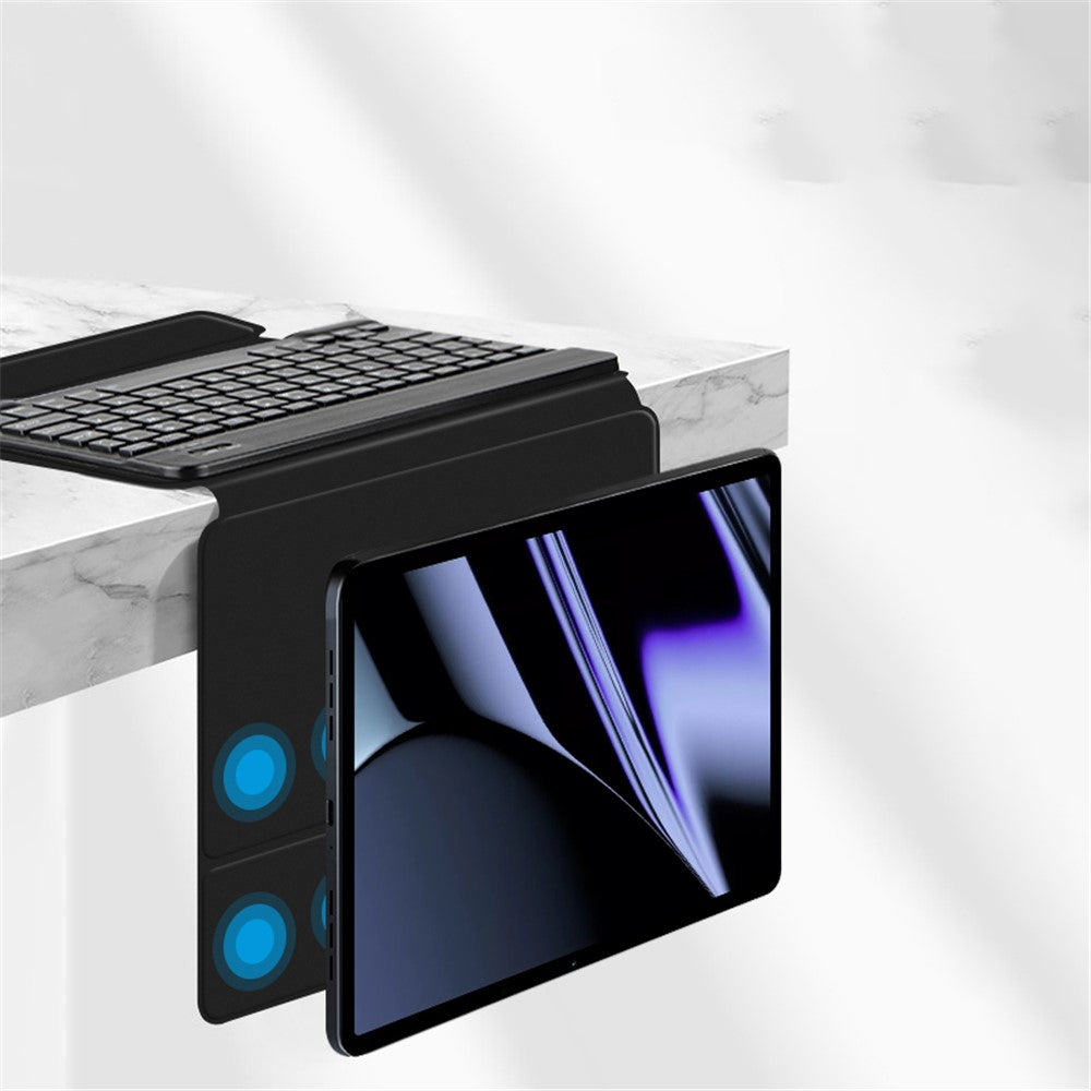 For OPPO Pad Leather Stand Tablet Case with Detachable Magnetic Wireless Keyboard (Without Touchpad)