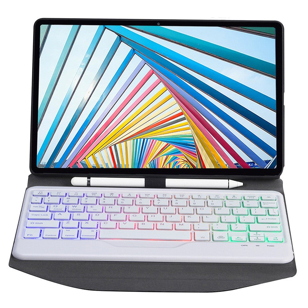 BM20S For Lenovo Tab M10 Plus (3rd Gen) Bluetooth-Compatible Keyboard Leather Protective Case Cover with Triangle Stand Backlight