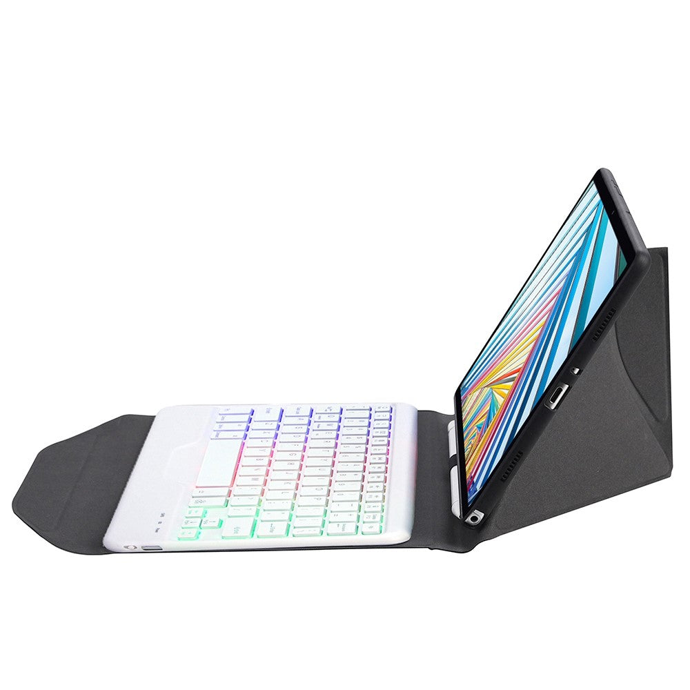BM20S For Lenovo Tab M10 Plus (3rd Gen) Bluetooth-Compatible Keyboard Leather Protective Case Cover with Triangle Stand Backlight