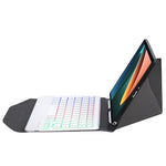 B0N5S For Xiaomi Pad 5/5 Pro Bluetooth-compatible Keyboard Case Backlit Wireless Keyboard Tablet Leather Cover + TPU Back Shell with Triangle Stand