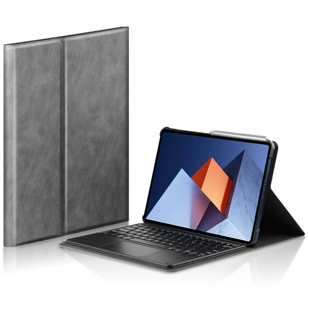 For Huawei MateBook E (2022) Business Keyboard Case PU Leather Stand Tablet Case Bluetooth-compatible Wireless Keyboard with Touchpad