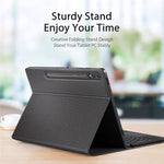 DUX DUCIS For Samsung Galaxy Tab S9+ / S9 FE+ Leather Folio Cover Stand Tablet Case + Detachable Bluetooth-compatible Keyboard with Touchpad