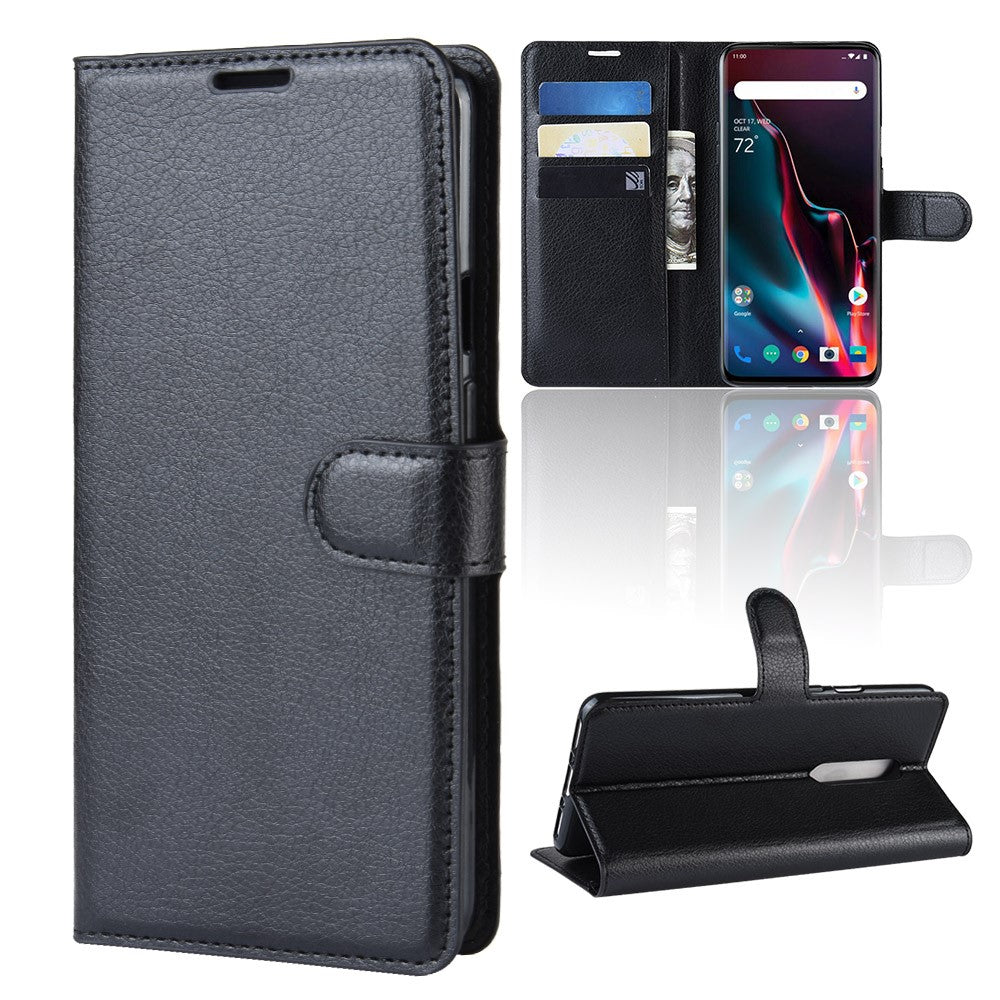 Litchi Texture Wallet Stand Leather Mobile Phone Case for OnePlus 7 Pro