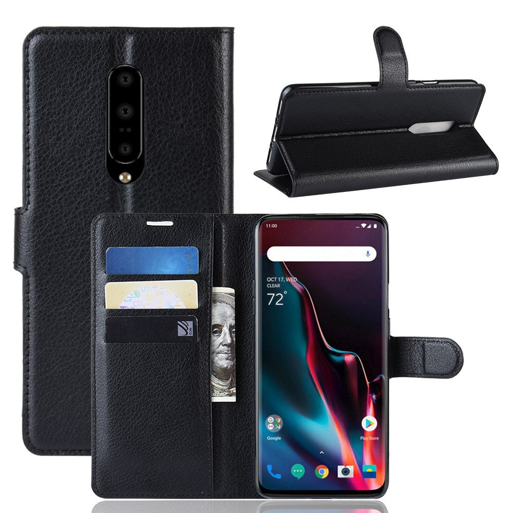 Litchi Texture Wallet Stand Leather Mobile Phone Case for OnePlus 7 Pro