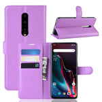 Litchi Texture Wallet Stand Läder Mobilskal till OnePlus 7 Pro