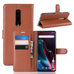 Litchi Texture Wallet Stand Läder Mobilskal till OnePlus 7 Pro
