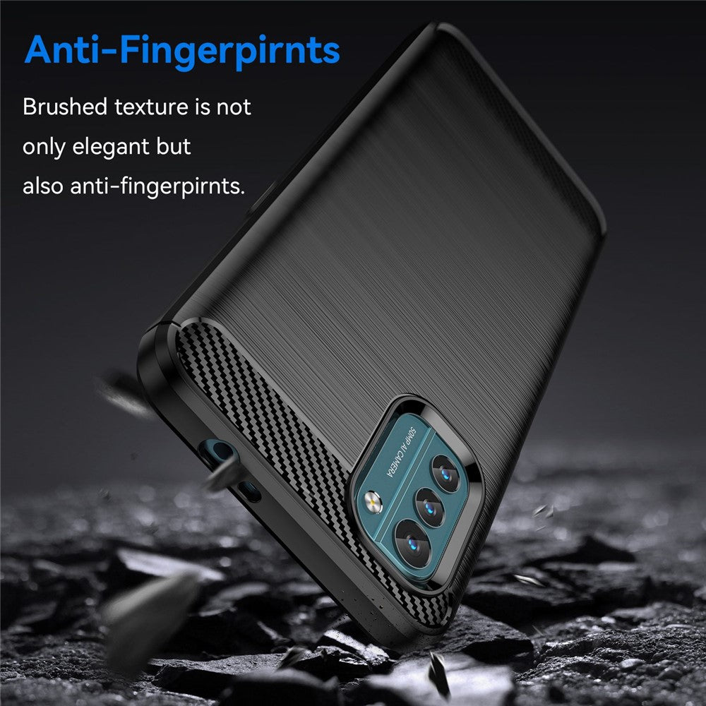 For Nokia G21/G11 Brushed Carbon Fiber Texture TPU Back Case Phone Drop-proof Cover