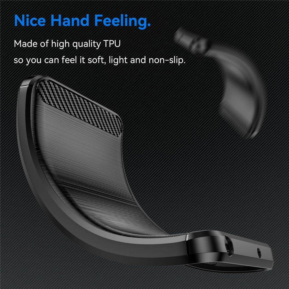 For Nokia G21/G11 Brushed Carbon Fiber Texture TPU Back Case Phone Drop-proof Cover