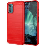 For Nokia G21/G11 Brushed Carbon Fiber Texture TPU Back Case Phone Drop-proof Cover