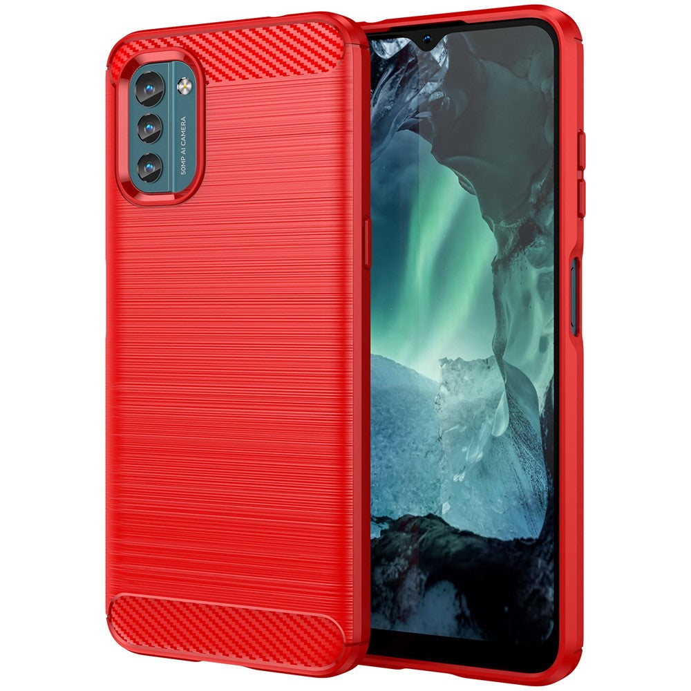 For Nokia G21/G11 Brushed Carbon Fiber Texture TPU Back Case Phone Drop-proof Cover