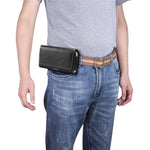 Men's PU Leather Cross Matte Classic Waist Bag for 6.4/6.5/6.9-inch Phone Case