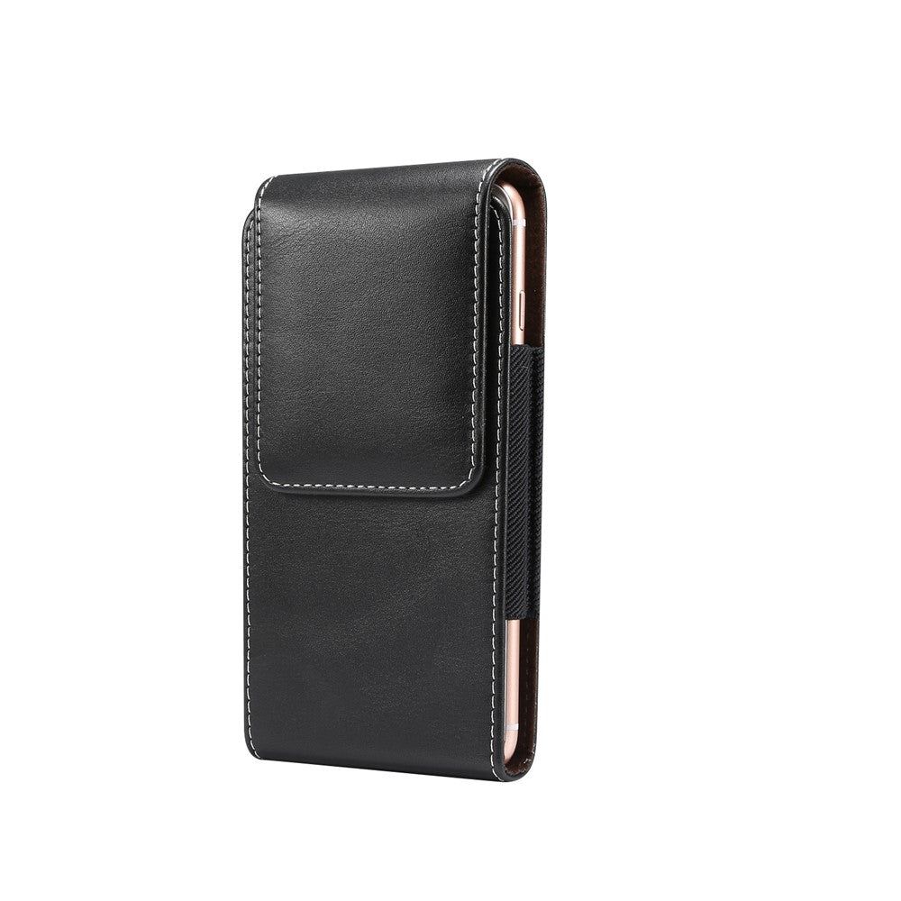 5.5 inch Universal Wear-resistant Leather Belt Clip Phone Pouch Case for iPhone Samsung Huawei Etc.