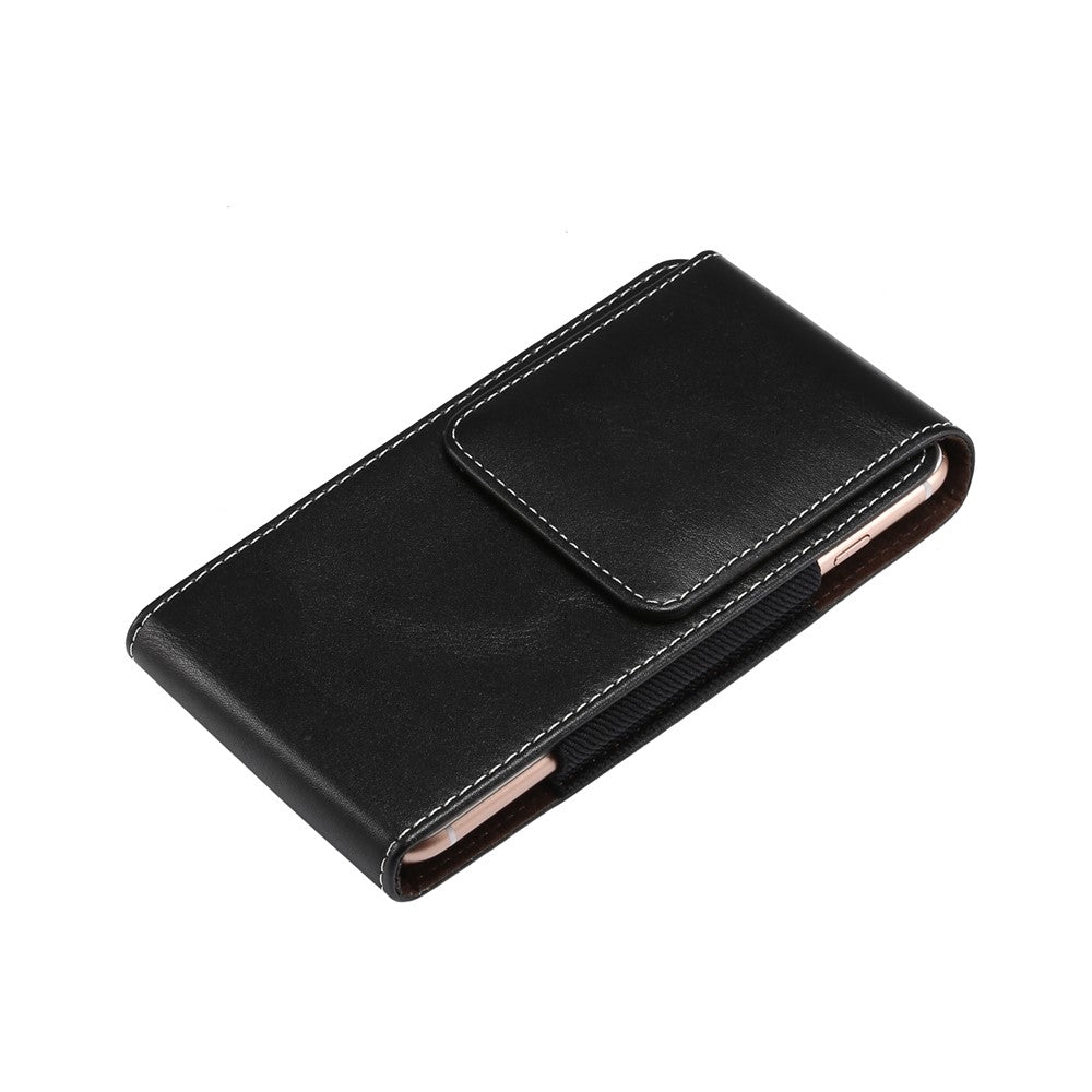 5.5 inch Universal Wear-resistant Leather Belt Clip Phone Pouch Case for iPhone Samsung Huawei Etc.