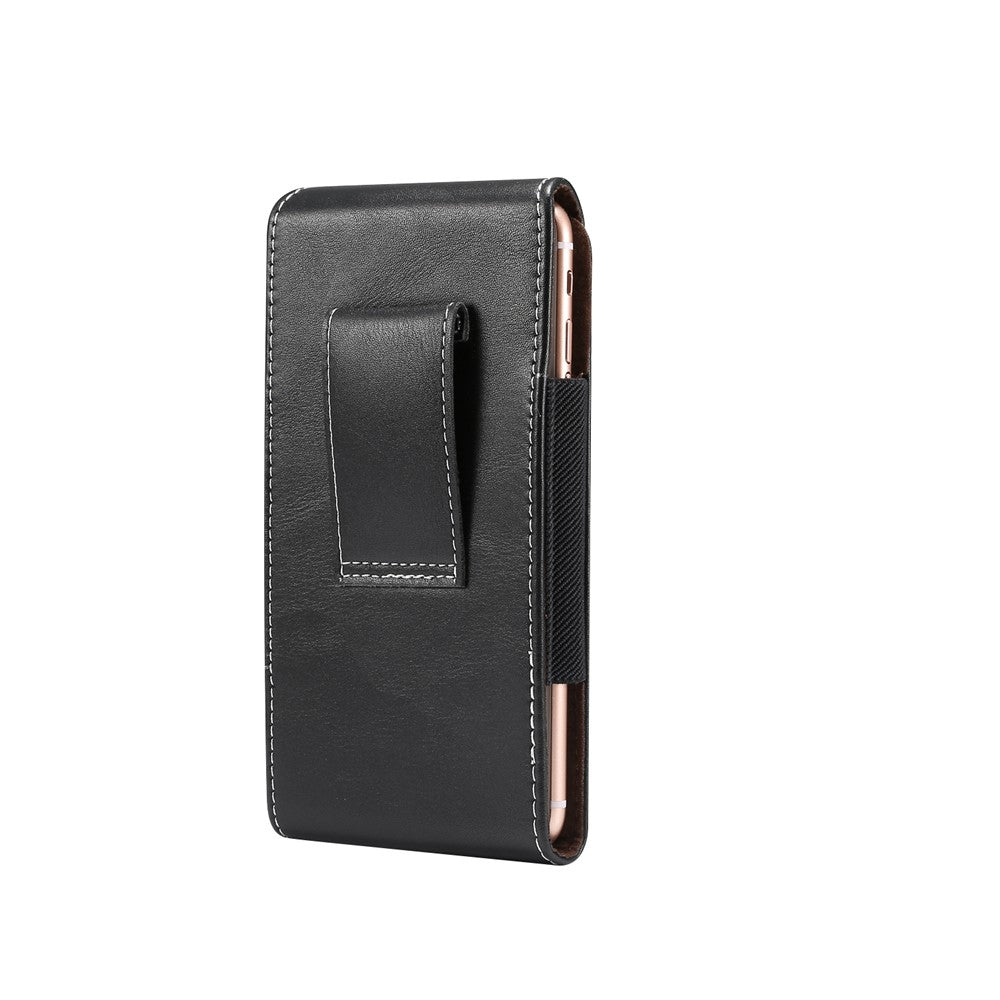 5.5 inch Universal Wear-resistant Leather Belt Clip Phone Pouch Case for iPhone Samsung Huawei Etc.
