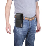 5.5 inch Universal Wear-resistant Leather Belt Clip Phone Pouch Case for iPhone Samsung Huawei Etc.