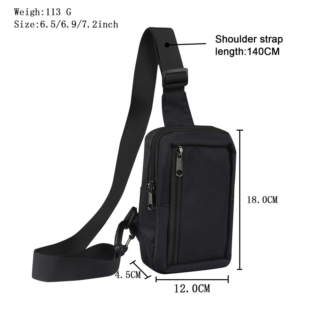 6,5'' / 6,9'' / 7,2'' Brystskuldertaske Telefonpose Vandafvisende Nylon Casual Skulderrygsæk Slyngetaske Rejsetaske