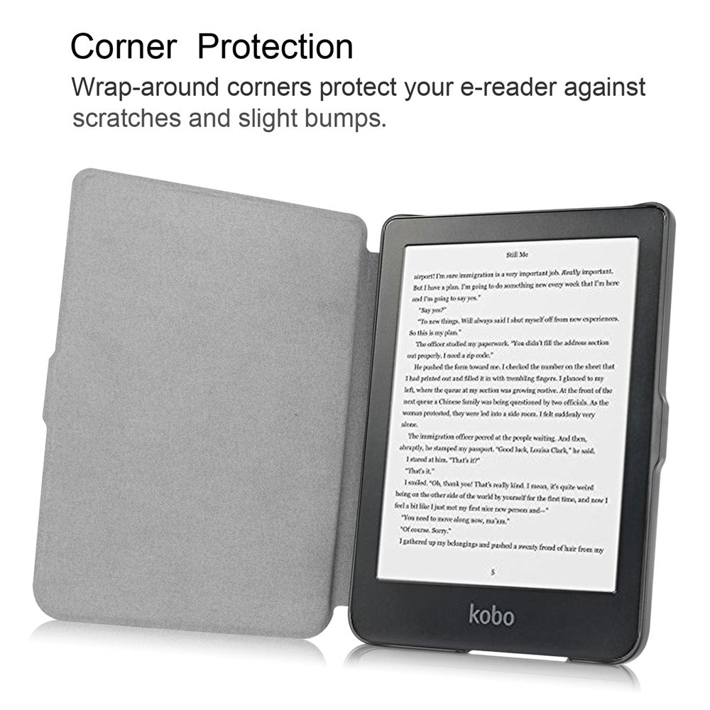 PU-læder smart magnetisk flipcover til Kobo Clara HD 6.0 tommer