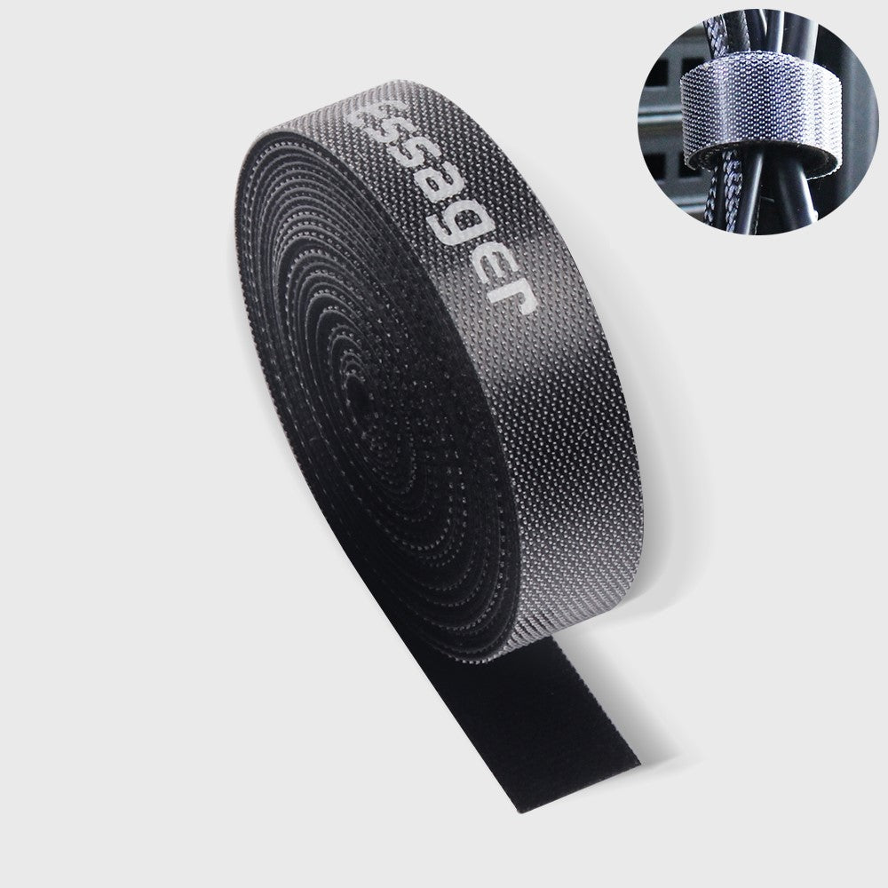 ESSAGER 3m Strap Cable Tie Strong Adhesion Self-adhesive Loop & Hook Sticker