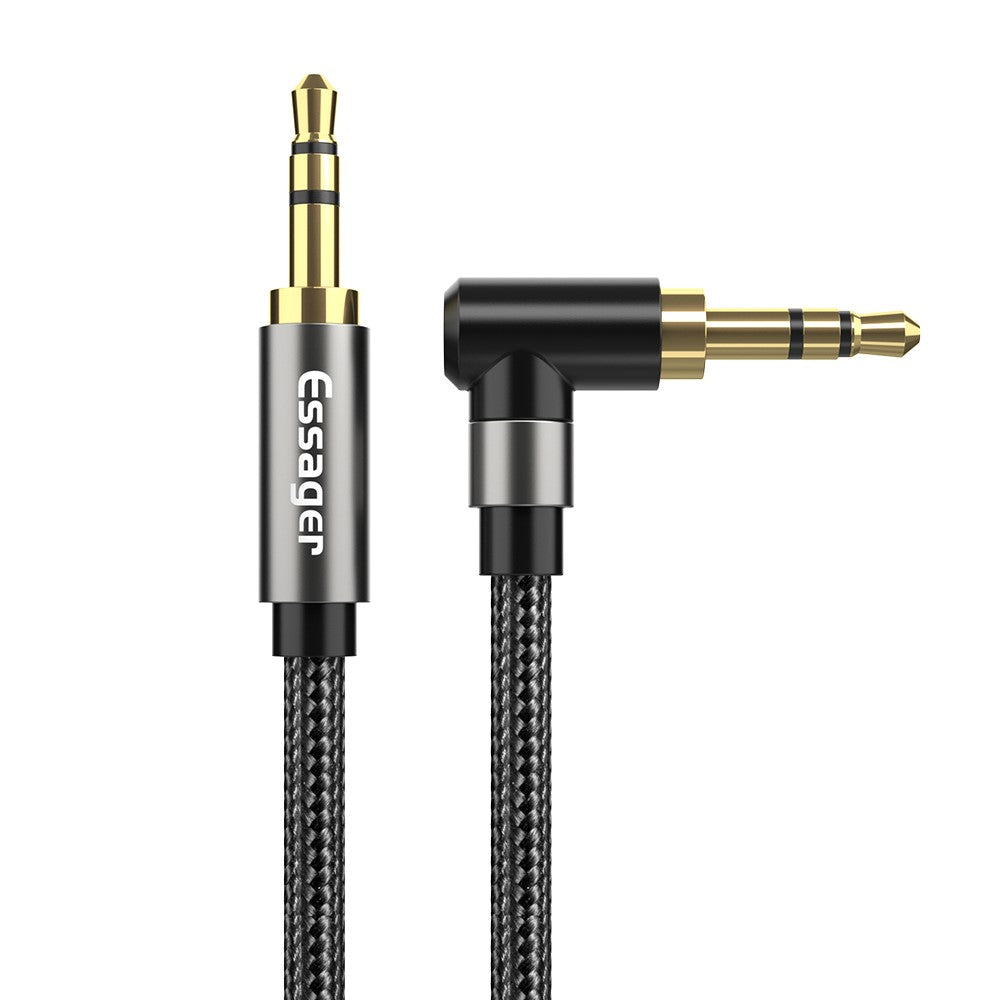 ESSAGER 3.5mm Jack Male to Male Audio AUX Cable for PC Mobile Phone Speaker, 1.5m