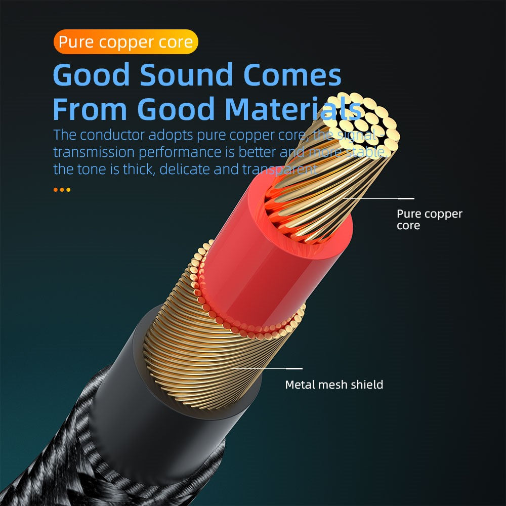 ESSAGER 3.5mm Jack Male to Male Audio AUX Cable for PC Mobile Phone Speaker, 1.5m