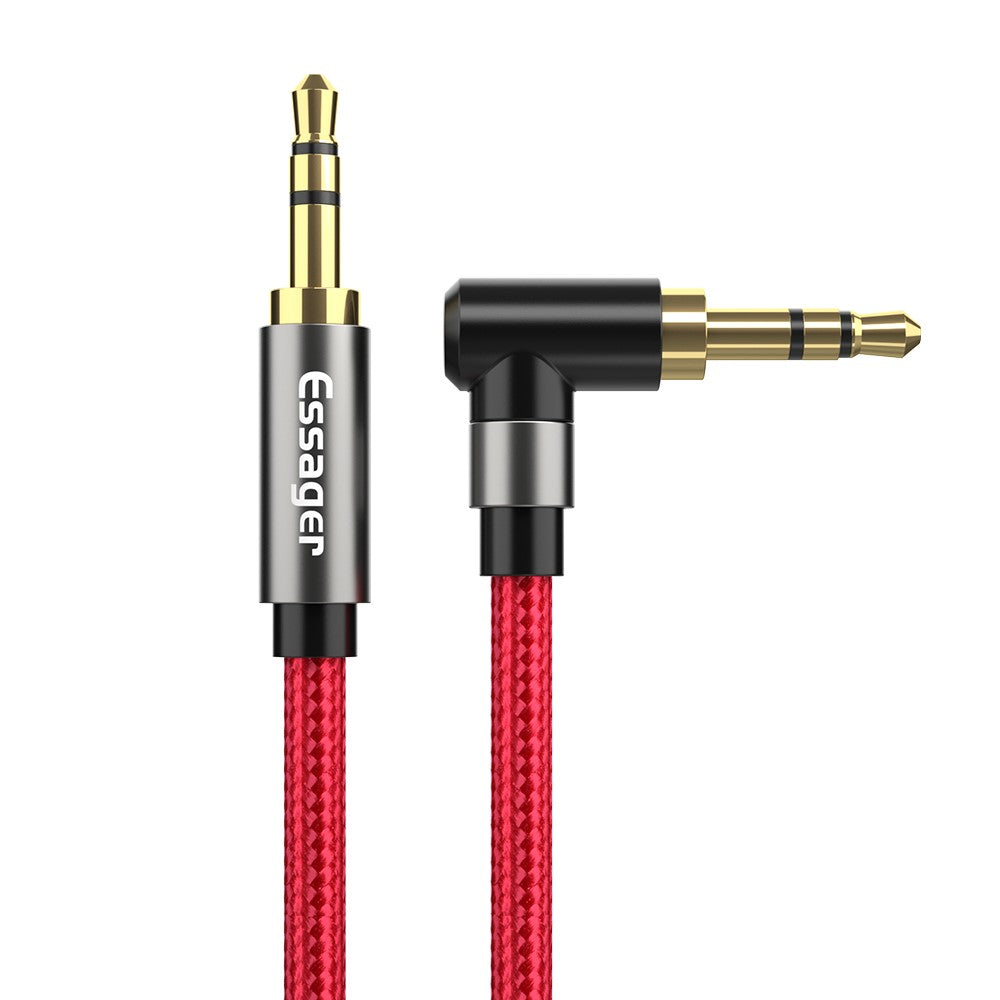 ESSAGER 3.5mm Jack Male to Male Audio AUX Cable for PC Mobile Phone Speaker, 1.5m