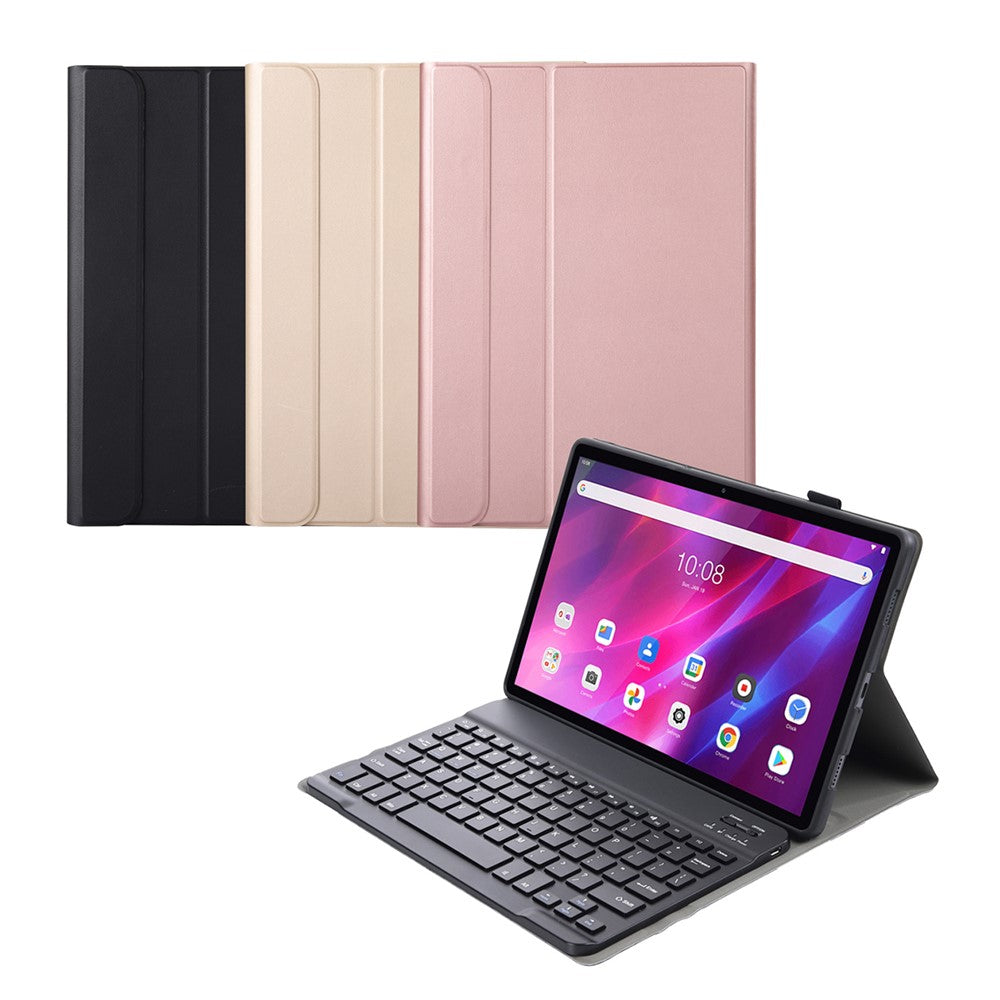 AK10 Detachable 2-in-1 Leather Stand Case with Bluetooth Keyboard for Lenovo Tab K10 TB-X6C6X