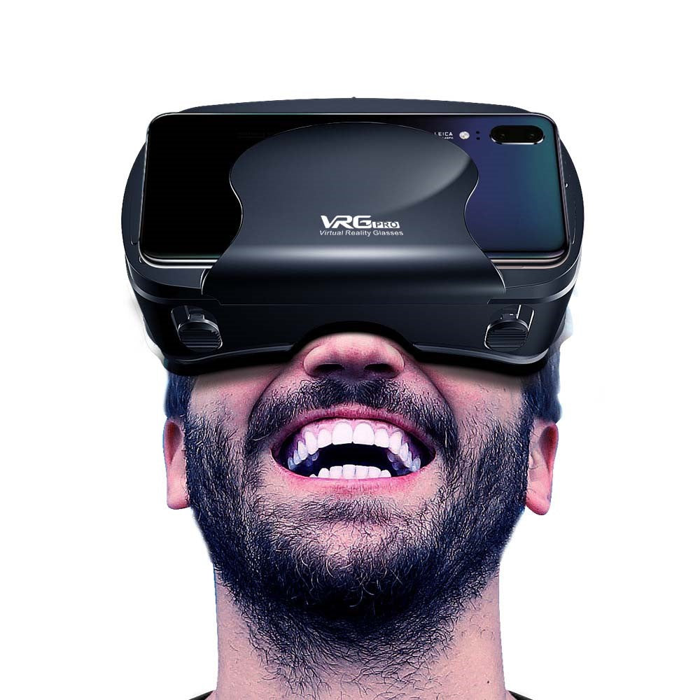 VRG Pro 120 Degree Wide Angle 3D VR Headset Helmet Smart Virtual Reality Glasses for 5-7inch Smart Phone