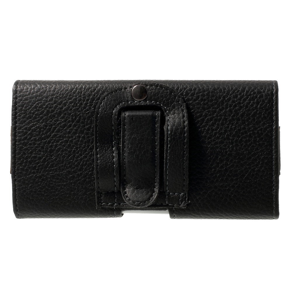 Black for Samsung Galaxy Note 8 / iPhone 8 Plus / 7 Plus Leather Holster Pouch Litchi Texture, Size: 15.8 x 8.5 x 1.8cm