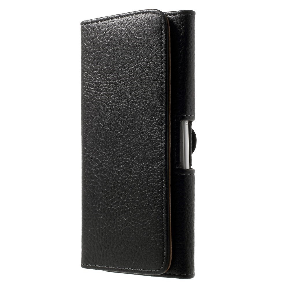 Black for Samsung Galaxy Note 8 / iPhone 8 Plus / 7 Plus Leather Holster Pouch Litchi Texture, Size: 15.8 x 8.5 x 1.8cm