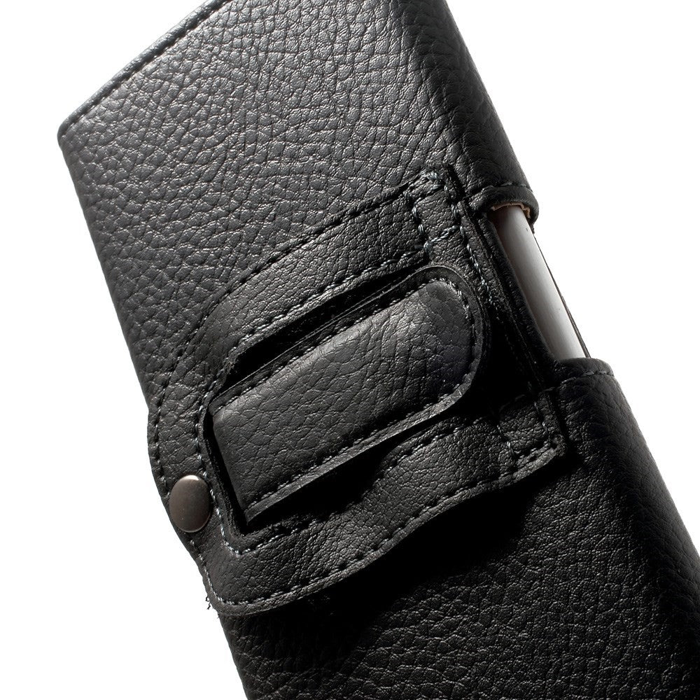 Black for Samsung Galaxy Note 8 / iPhone 8 Plus / 7 Plus Leather Holster Pouch Litchi Texture, Size: 15.8 x 8.5 x 1.8cm