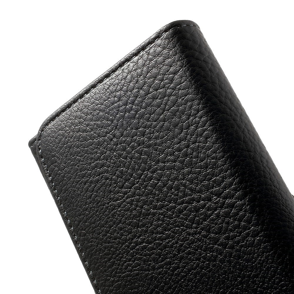 Black for Samsung Galaxy Note 8 / iPhone 8 Plus / 7 Plus Leather Holster Pouch Litchi Texture, Size: 15.8 x 8.5 x 1.8cm
