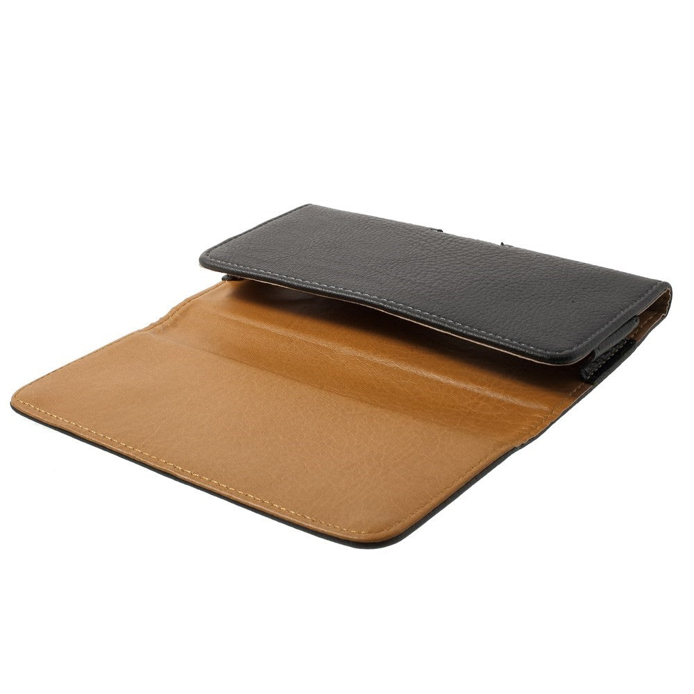 Black for Samsung Galaxy Note 8 / iPhone 8 Plus / 7 Plus Leather Holster Pouch Litchi Texture, Size: 15.8 x 8.5 x 1.8cm
