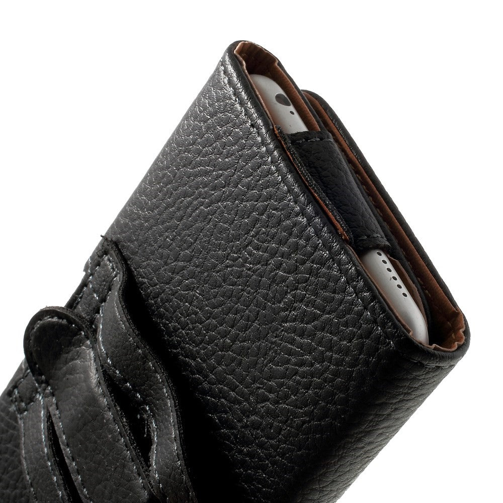Black for Samsung Galaxy Note 8 / iPhone 8 Plus / 7 Plus Leather Holster Pouch Litchi Texture, Size: 15.8 x 8.5 x 1.8cm