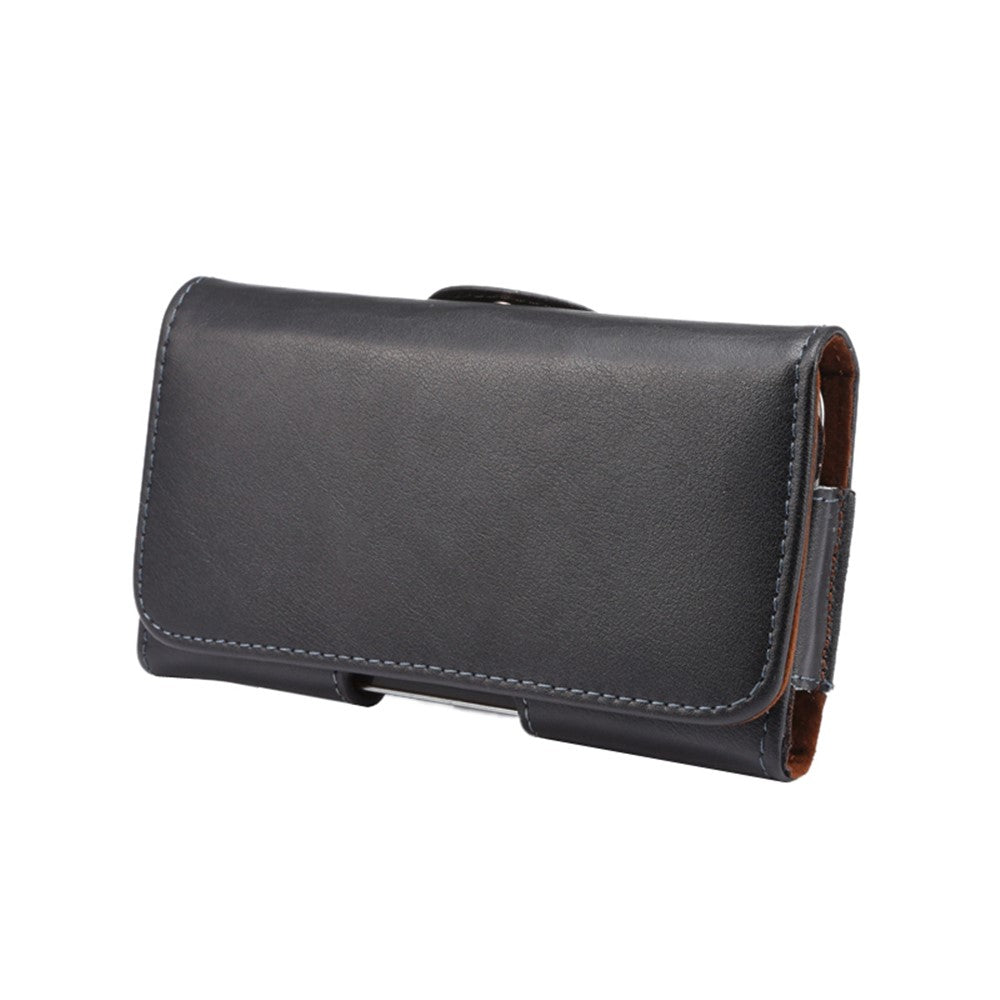 Ægte læder bæltehylster taske til iPhone 11 Pro / X 5,8 tommer / Samsung Galaxy S9 S8 Etc, Størrelse: 14,5 x 7,5 x 1,6 cm