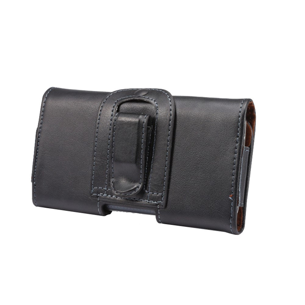 Ægte læder bæltehylster taske til iPhone 11 Pro / X 5,8 tommer / Samsung Galaxy S9 S8 Etc, Størrelse: 14,5 x 7,5 x 1,6 cm