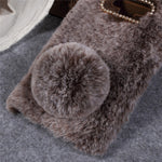 Rabbit Shape Fluffy Fur Coated TPU Rhinestone Back Mobile Cover for Samsung Galaxy Note 9