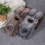 Rabbit Shape Fluffy Fur Coated TPU Rhinestone Back Mobile Cover for Samsung Galaxy Note 9