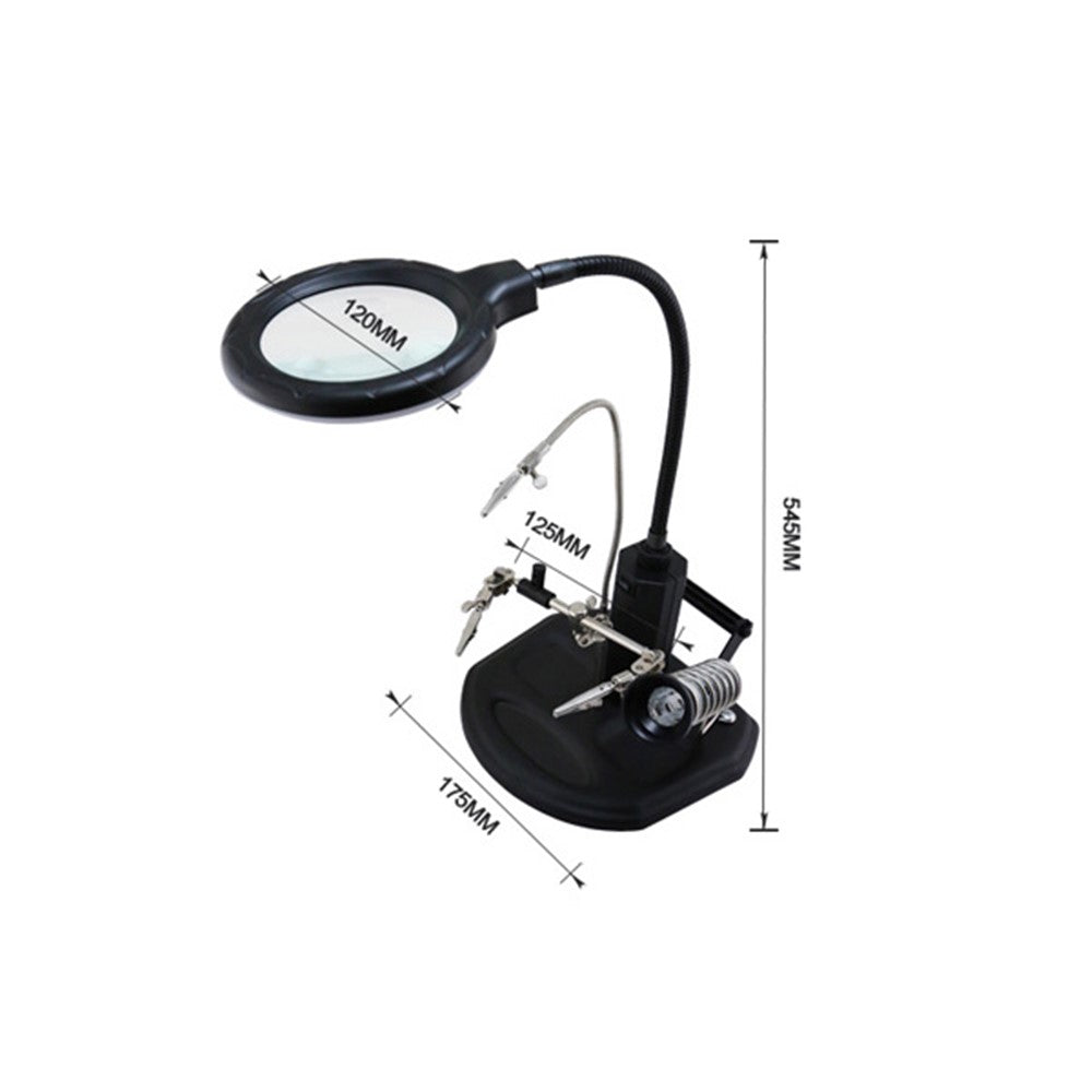 BEST BST-308L LED Lamp 2.5X/4X Magnifying Glass with Clips