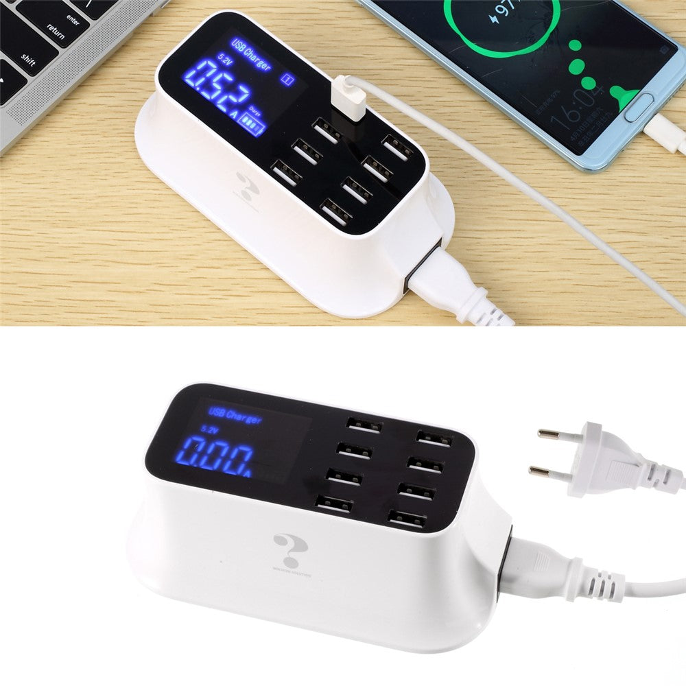 YC-CDA19 CE/RoHS/FCC Dockingstation Flere USB 8-ports oplader Desktopopladerhub LED-skærm
