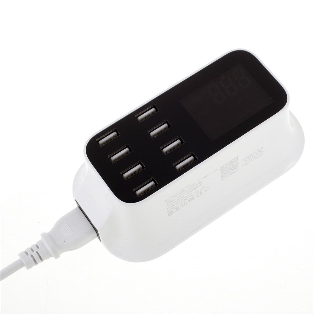 YC-CDA19 CE/RoHS/FCC Dockingstation Flere USB 8-ports oplader Desktopopladerhub LED-skærm