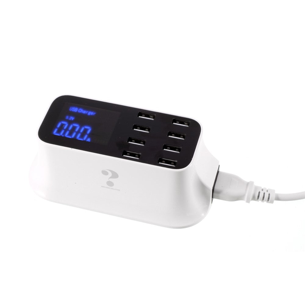 YC-CDA19 CE/RoHS/FCC Dockingstation Flere USB 8-ports oplader Desktopopladerhub LED-skærm