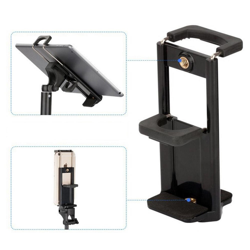 AT779 Universal Cell Phone Tablet Tripod Mount Vertical Bracket Holder Adapter Clamp with 1/4 Screw Hole