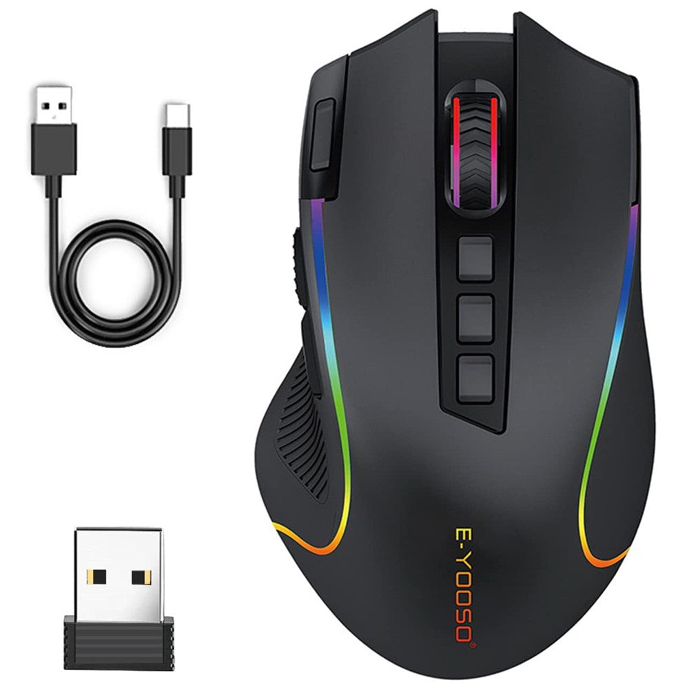 E-YOOSO X11 USB Wired+2.4G Wireless Gaming Mouse Ergonomic Design for Mac / PC / Laptop