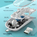 501 Bluetooth-compatible / 2.4G Wireless Mouse Transparent Design Computer Laptop Tablet Mute Mice