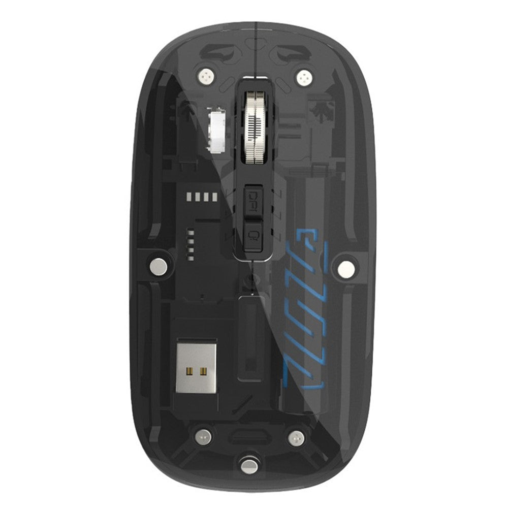 501 Bluetooth-compatible / 2.4G Wireless Mouse Transparent Design Computer Laptop Tablet Mute Mice