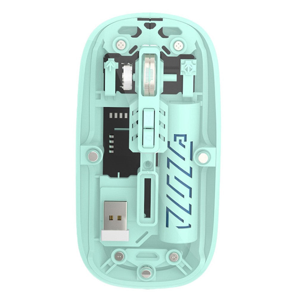 501 Bluetooth-compatible / 2.4G Wireless Mouse Transparent Design Computer Laptop Tablet Mute Mice