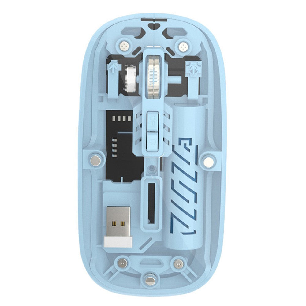 501 Bluetooth-compatible / 2.4G Wireless Mouse Transparent Design Computer Laptop Tablet Mute Mice