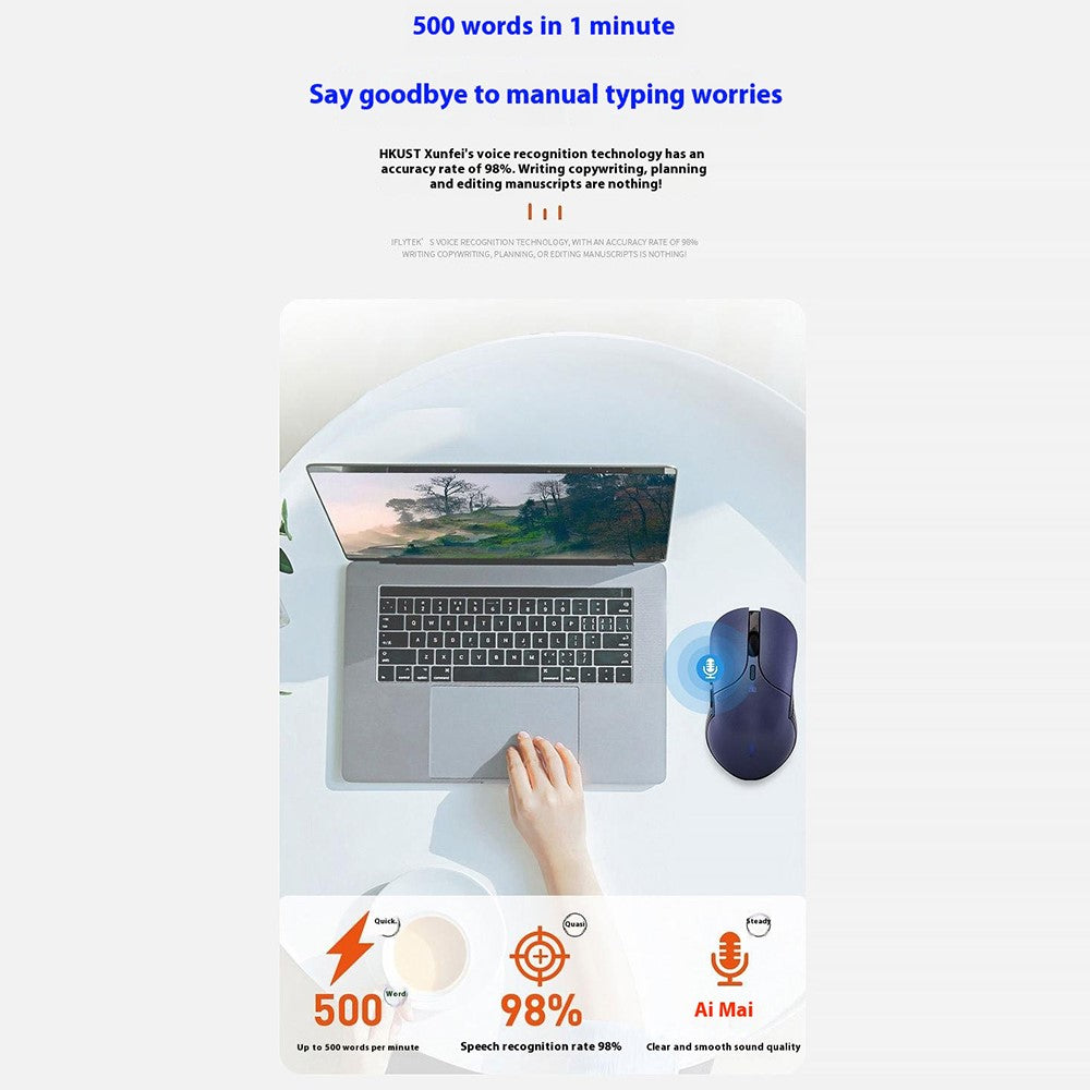 HYW-79 Smart Voice Mouse Business Office Translation Rechargeable Silent Wireless Mouse