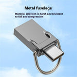 128GB Type-C / USB 2-in-1 Metal Flash Drive Tablet Phone Computer Storage U-Disk with Ring